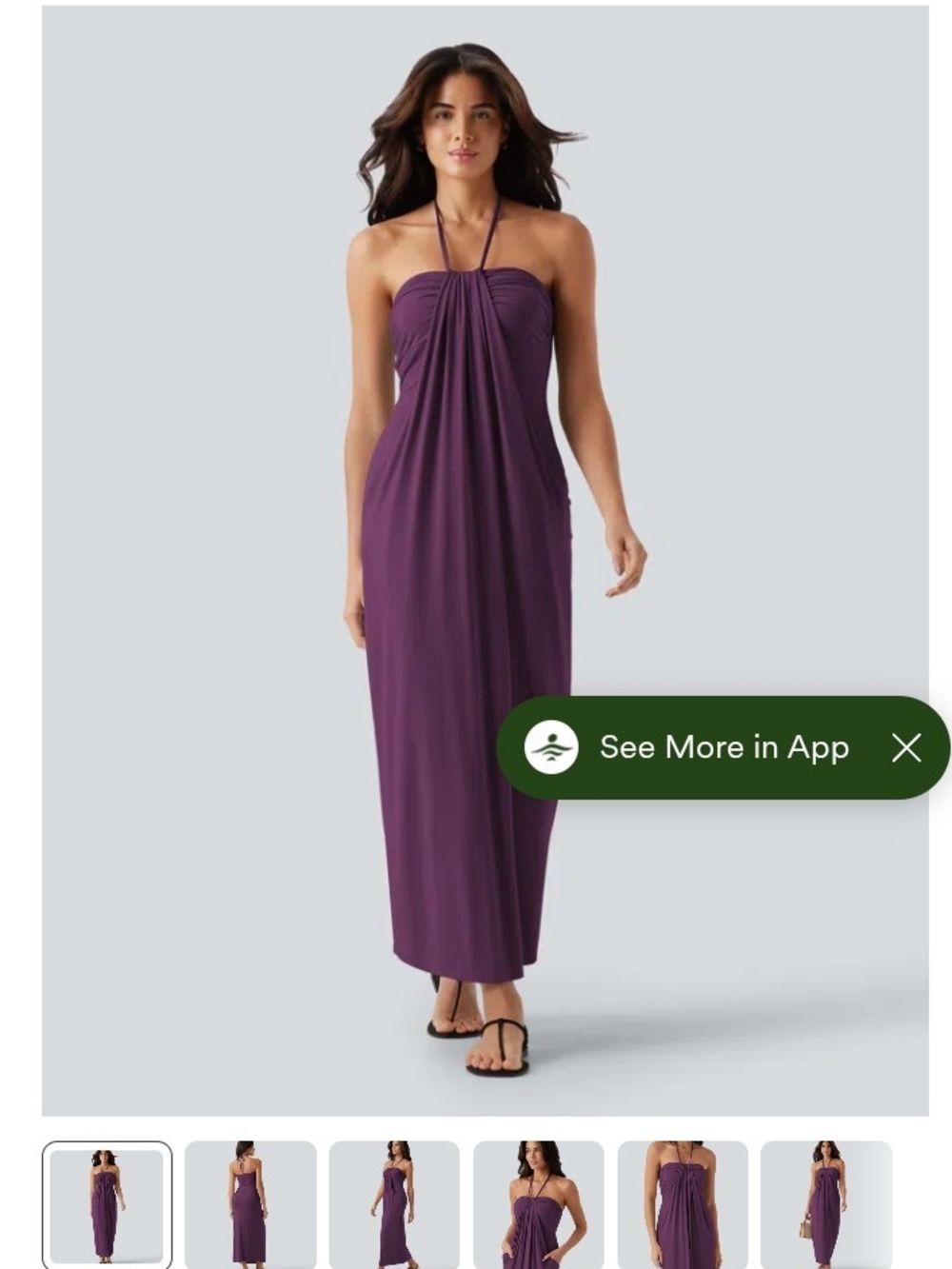 HALARA Strapless Maxi Dress in Deep Plum